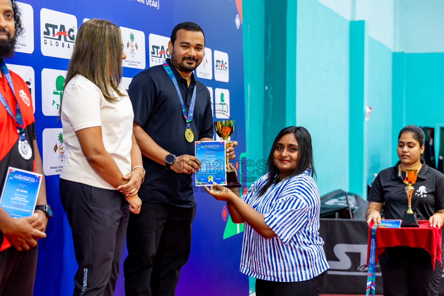 Finals of 30th Table Tennis Association Championship 2025 was held on Saturday, 20th September 2025 in Male' TT Hall, Male', Maldives. Photos: Nausham Waheed / images.mv