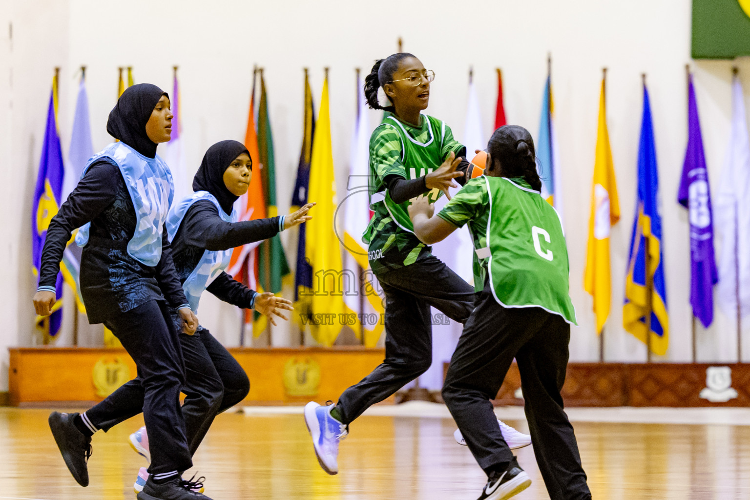 Day 6 of 25th Inter-School Netball Tournament was held in Social Center at Male', Maldives on Thursday, 15th August 2024. Photos: Nausham Waheed / images.mv