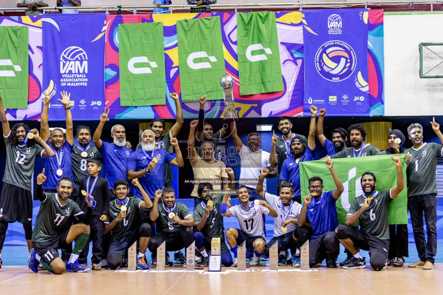 Final of Inter Company-Office Volleyball Tournament 2023 was held in Social Center, Male', Maldives on Saturday, 20th May 2023.  Photos: Ismail Thoriq / images.mv