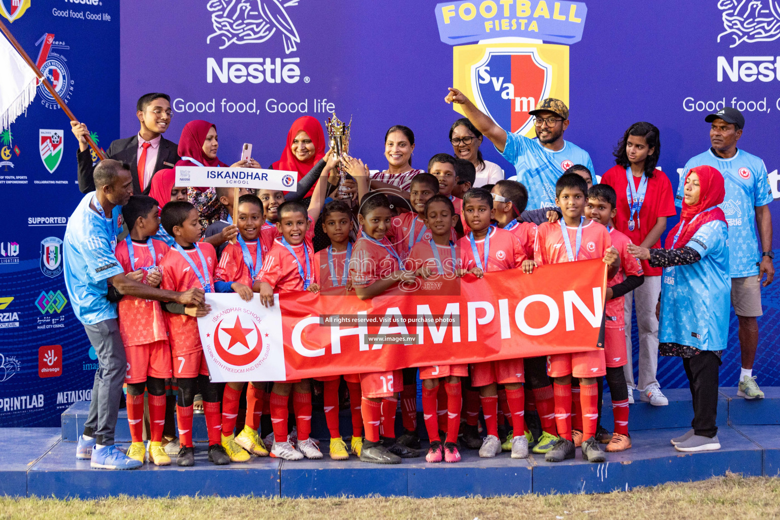 Day 4 of Nestle Kids Football Fiesta, held in Henveyru Football Stadium, Male', Maldives on Saturday, 14th October 2023 Photos: Nausham Waheed  / images.mv