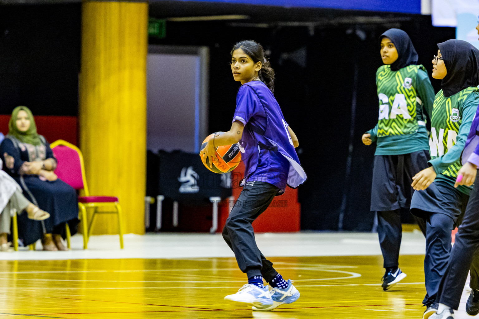 Day 3 of 25th Inter-School Netball Tournament was held in Social Center at Male', Maldives on Sunday, 11th August 2024. Photos: Nausham Waheed / images.mv