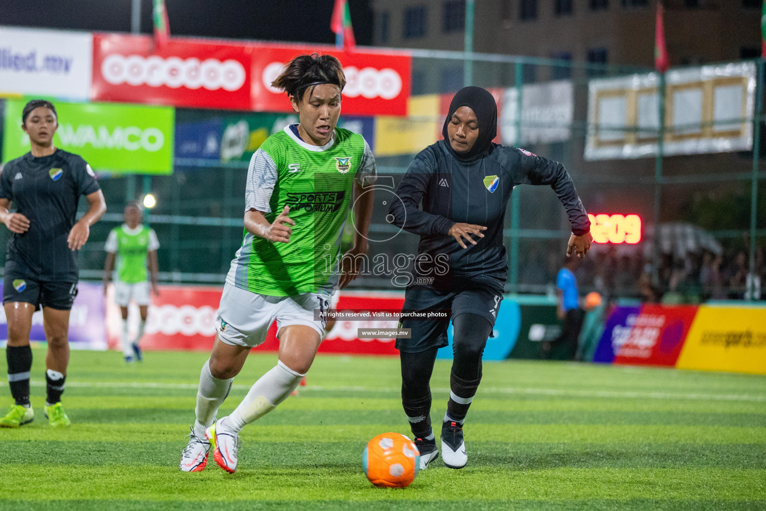 Club WAMCO vs DSC in the Semi Finals of 18/30 Women's Futsal Fiesta 2021 held in Hulhumale, Maldives on 14th December 2021. Photos: Ismail Thoriq/ images.mv