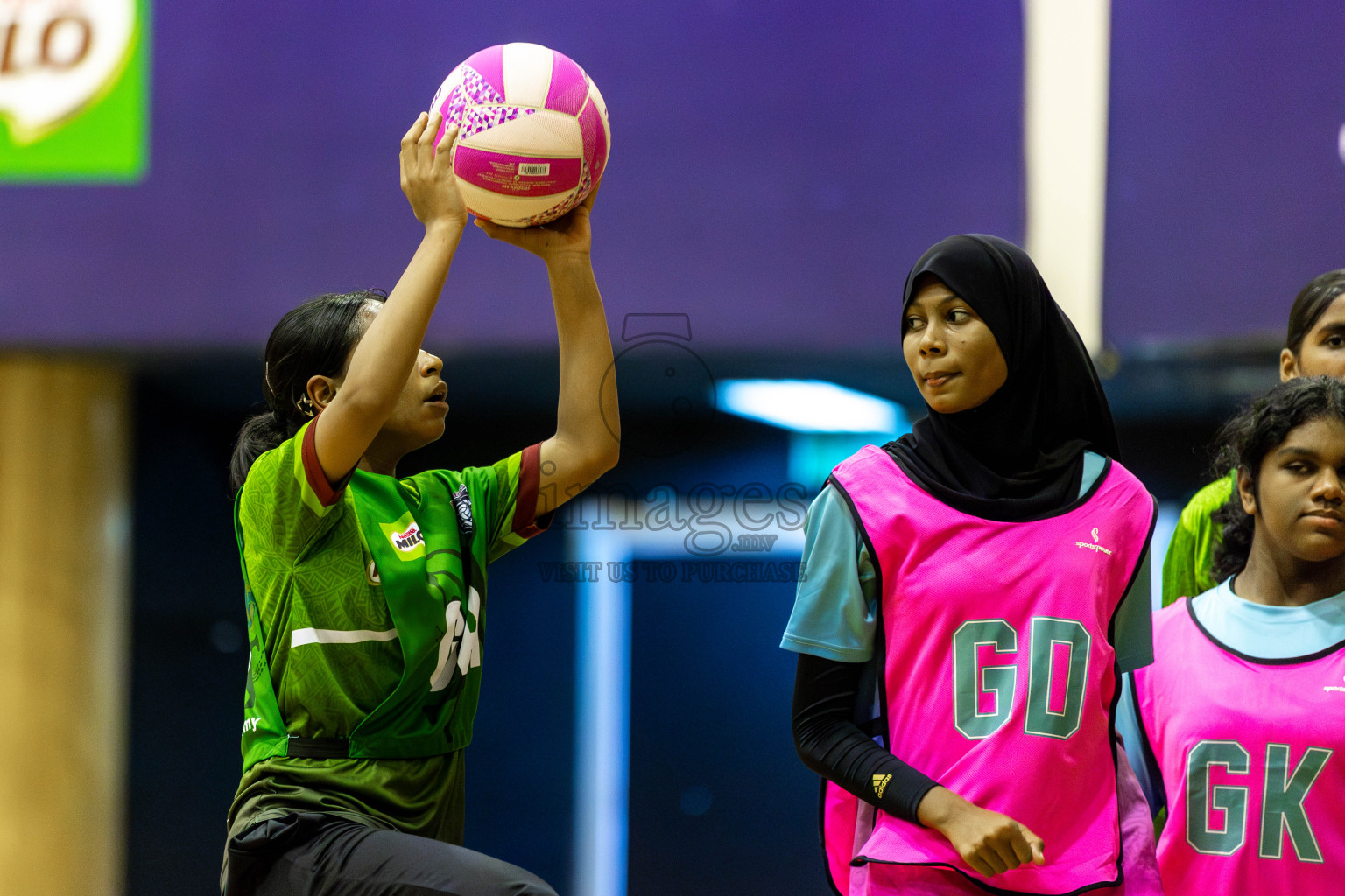 Fionti SC vs Young Netters A in Day 6  of 3rd Netball Junior Championship, held at Social Center on Friday 24th January 2025 . Photos: Shuu Abdul Sattar / images.mv