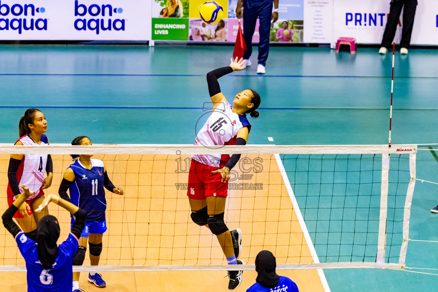 Nepal vs Maldives in Third Place Match of CAVA U20 Woman's Volleyball Championship 2024 was held in Social Center, Male', Maldives on 23rd July 2024. Photos: Nausham Waheed / images.mv