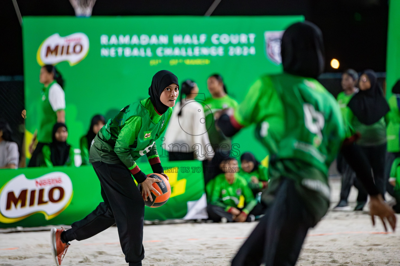 Day 1 of Milo Ramadan Half Court Netball Challenge on 21st March 2024, held in Central Park, Hulhumale, Male', Maldives