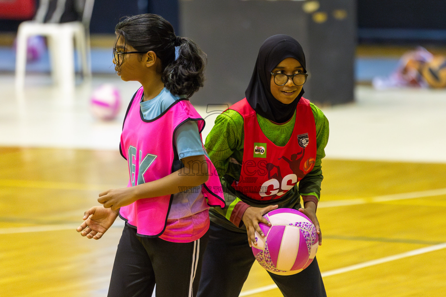 Fionti SC vs Netgen A in Day 6  of 3rd Netball Junior Championship, held at Social Center on Friday 24th January 2025 . Photos: Shuu Abdul Sattar / images.mv