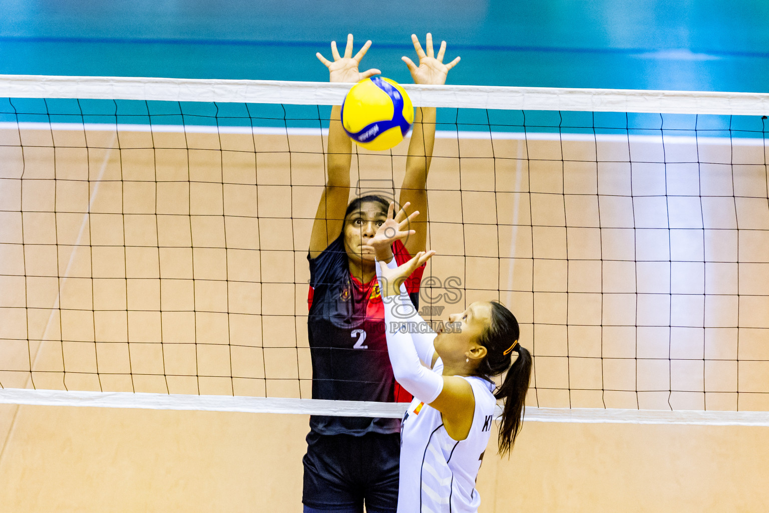 Kyrgyzstan vs Sri Lanka in Day 3 of CAVA U20 Woman's Volleyball Championship 2024 was held in Social Center, Male', Maldives on 20th July 2024. Photos: Nausham Waheed / images.mv