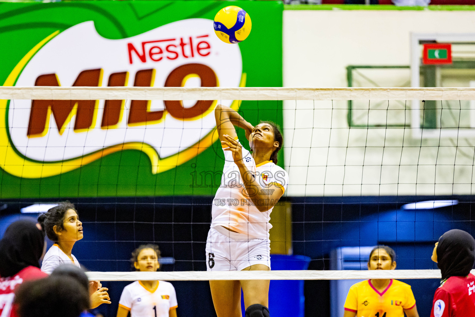 Sri Lanka vs Maldives in Semi Final of CAVA U20 Woman's Volleyball Championship 2024 was held in Social Center, Male', Maldives on 22nd July 2024. Photos: Nausham Waheed / images.mv