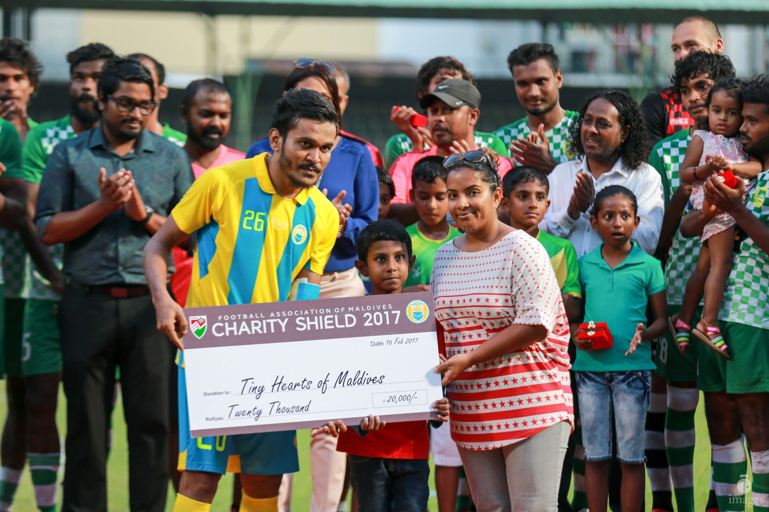 Football Association of Maldives Charity Shield Match between Maziya Sports and Recreation Club and Club Valencia in Male', Maldives, Wednesday, February 16, 2017. Maziya won the match by 1 - 0. (Images.mv Photo/ Hussain Sinan).