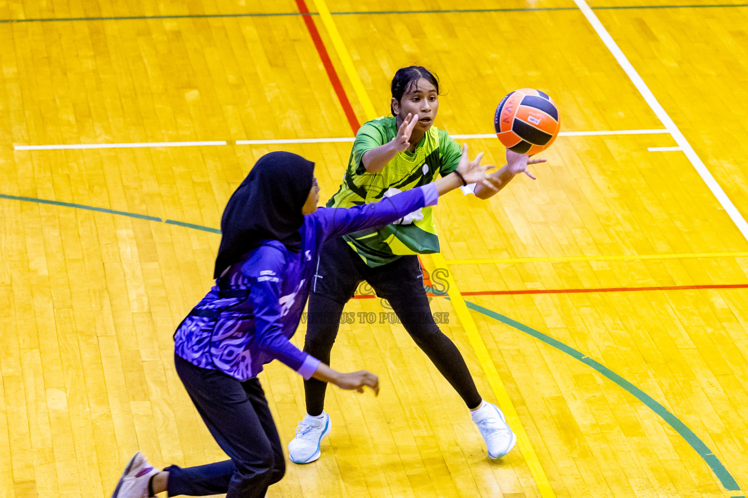 Day 7 of 25th Inter-School Netball Tournament was held in Social Center at Male', Maldives on Saturday, 17th August 2024. Photos: Nausham Waheed / images.mv