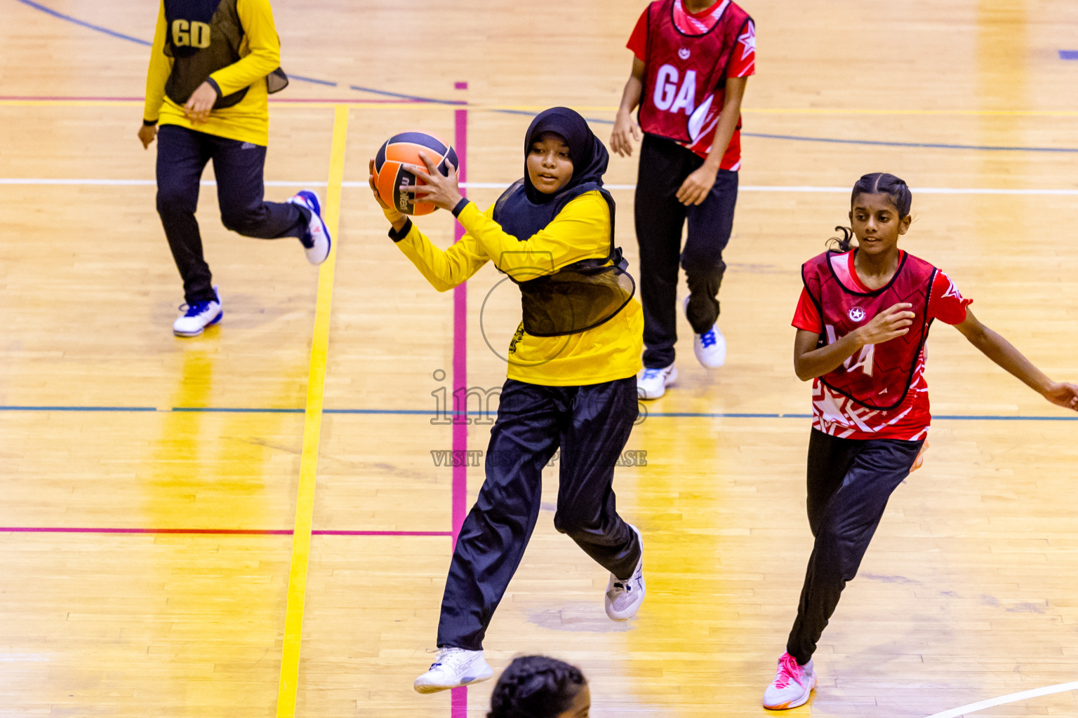 Day 12 of 25th Inter-School Netball Tournament was held in Social Center at Male', Maldives on Thursday, 22nd August 2024. Photos: Nausham Waheed / images.mv