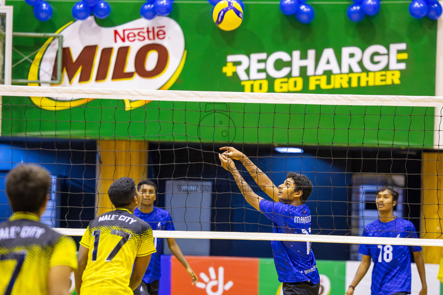 ADh Maamigili vs Male' City in the Finals of MILO Raajje Volley Junior Championship 2025 (U16 Boys) was held in Social Center Indoor Hall, Maldives on Saturday, 27th September 2025. Photos: Ismail Thoriq / images.mv