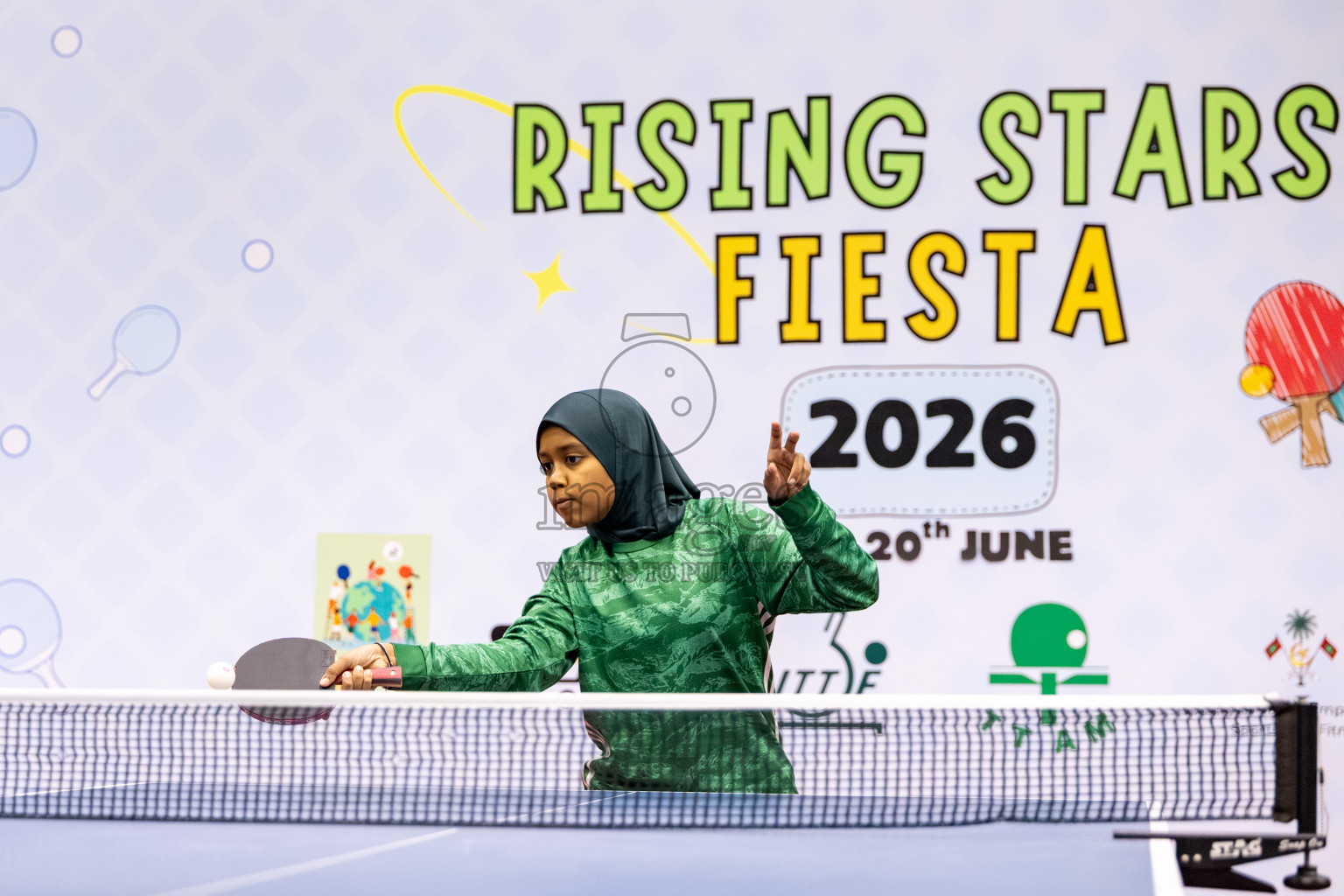 Day 1 of Rising Stars Fiesta 2026 held at Malé Table Tennis Hall, Male', Maldives on Friday, 19th June 2026. 
Photos: Hassan Simah / images.mv