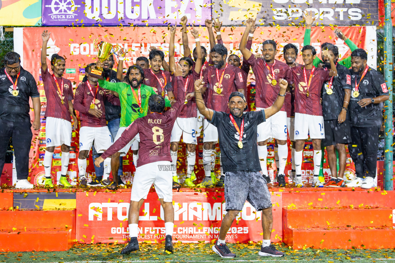 V Felidhoo vs V Keyodhoo in Atoll Round Final on Day 22 of Golden Futsal Challenge 2025 was held on Sunday , 26th January 2025, in Hulhumale', Maldives.
Photos: Ismail Thoriq / images.mv