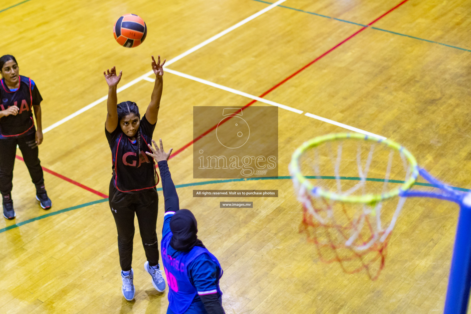 Xenith Sports Club vs Youth United Sports Club in the Milo National Netball Tournament 2022 on 18 July 2022, held in Social Center, Male', Maldives. Photographer: Shuu, Hassan Simah / Images.mv