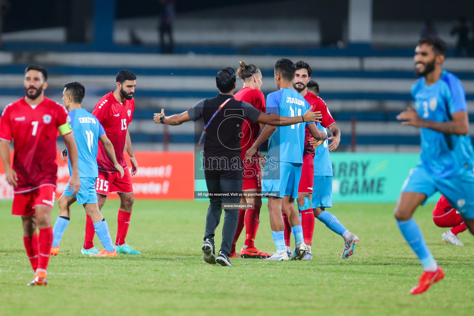 Lebanon vs India in the Semi-final of SAFF Championship 2023 held in Sree Kanteerava Stadium, Bengaluru, India, on Saturday, 1st July 2023. Photos: Nausham Waheed, Hassan Simah / images.mv