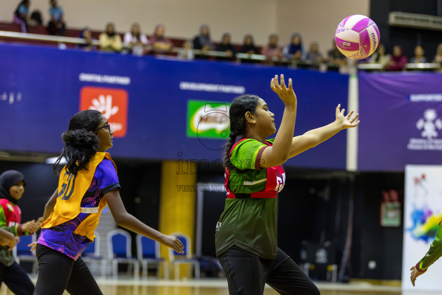 Fionti SA vs N sports in Day 3 of 3rd Netball Junior Championship, held at Social Center on Wednesday 22nd January 2025 . Photos: Shuu Abdul Sattar / images.mv