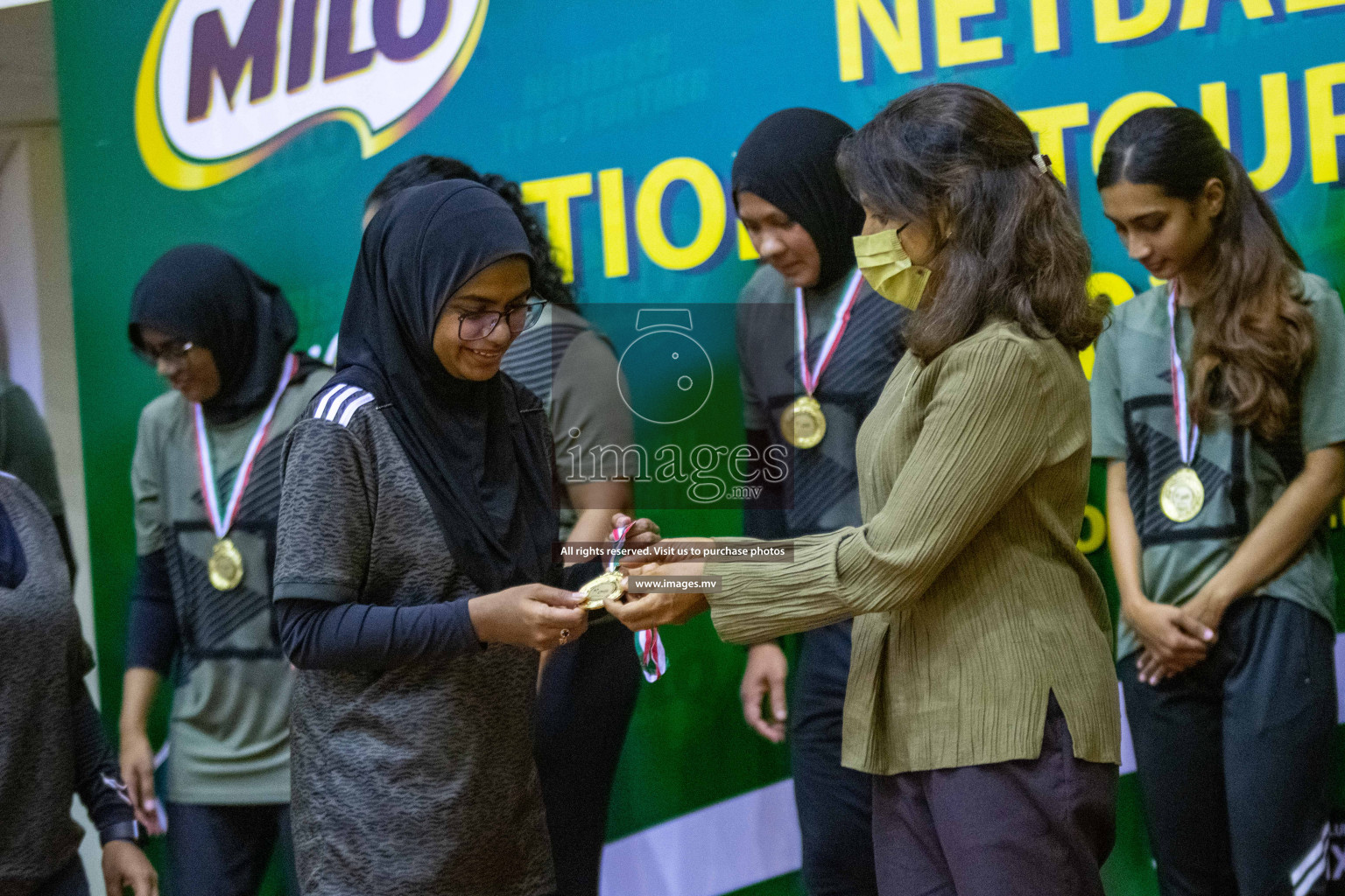 Kulhudhuffushi Youth & R.C vs Club Green Streets in the Finals of Milo National Netball Tournament 2021 (Women's) held on 5th December 2021 in Male', Maldives Photos: Ismail Thoriq / images.mv