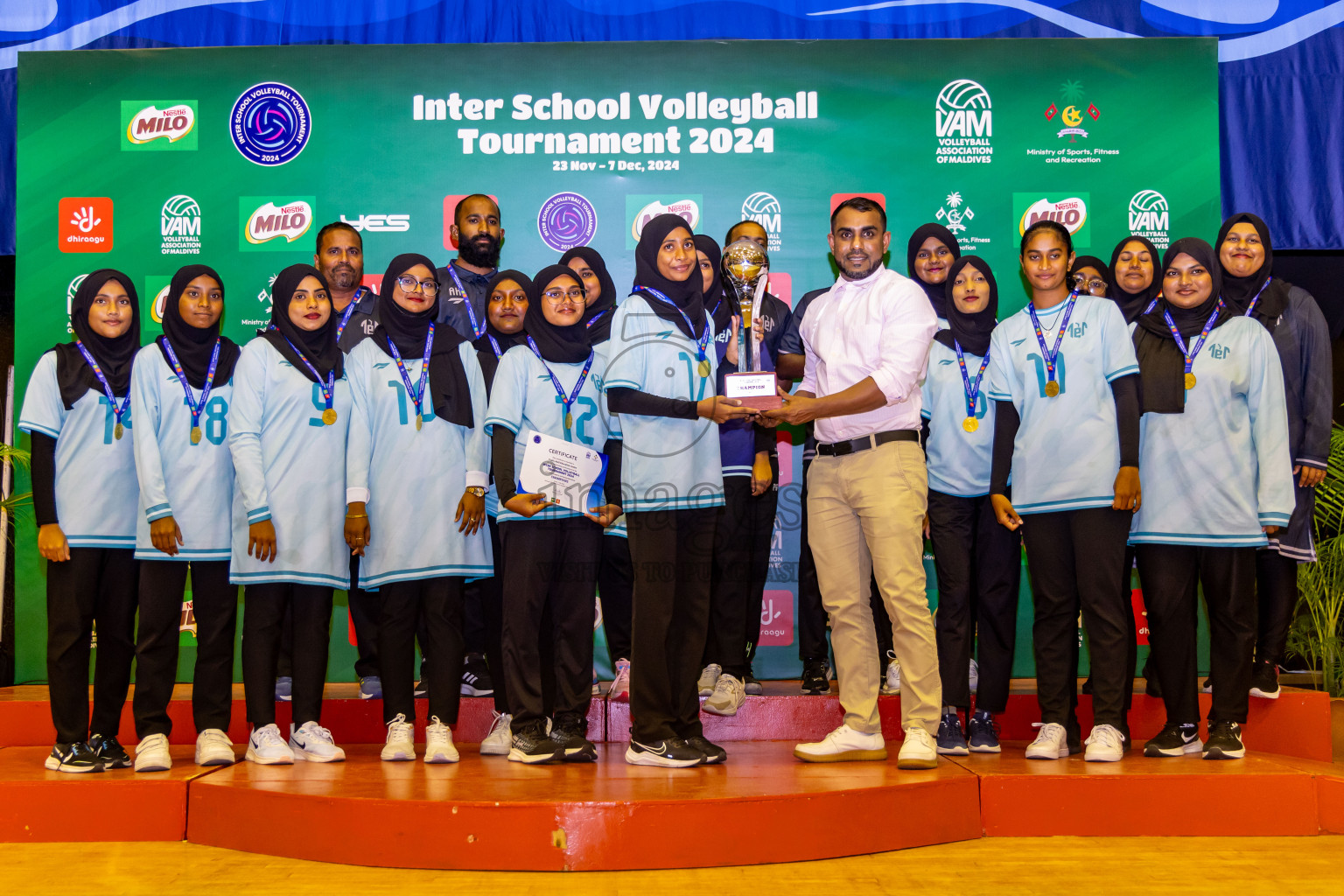 Finals of Interschool Volleyball Tournament 2024 was held in Social Center at Male', Maldives on Friday, 6th December 2024. Photos: Nausham Waheed / images.mv