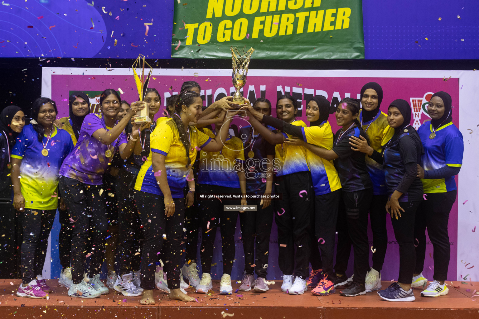 Club Green Streets vs Kulhudhufushi Y&RC in the 1st Division Final of Milo National Netball Tournament 2022 on 22nd July 2022 held in Social Center, Male', Maldives. Photographer: Shuu / images.mv