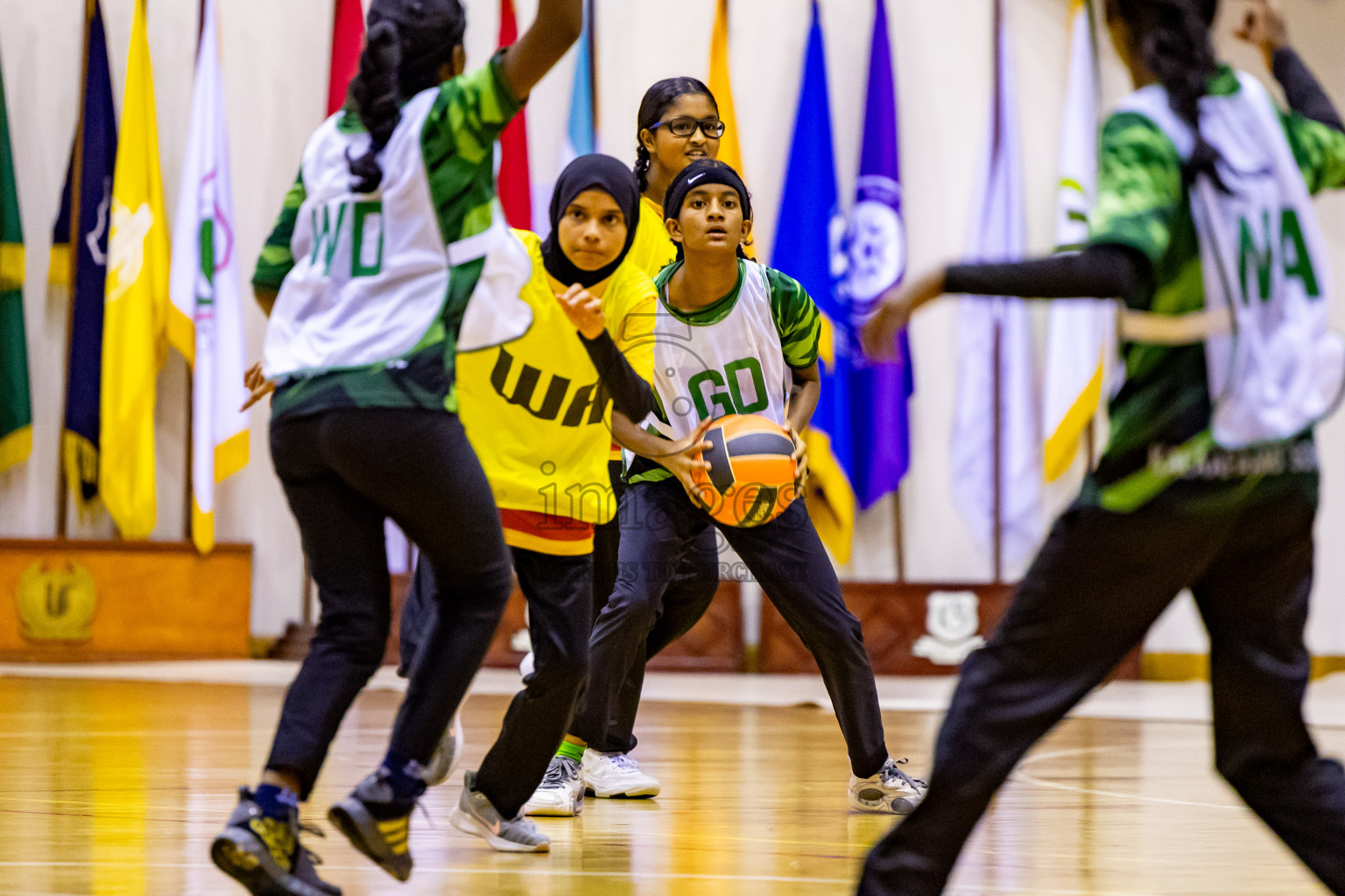 Day 8 of 25th Inter-School Netball Tournament was held in Social Center at Male', Maldives on Sunday, 18th August 2024. Photos: Nausham Waheed / images.mv