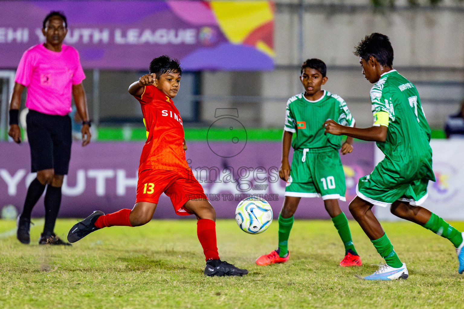 Victory Sports Club vs Hurriyya Sports Club (U12) in Day 9 of Dhivehi Youth League 2024 held at Henveiru Stadium on Saturday, 14th December 2024. Photos: Nausham Waheed / Images.mv