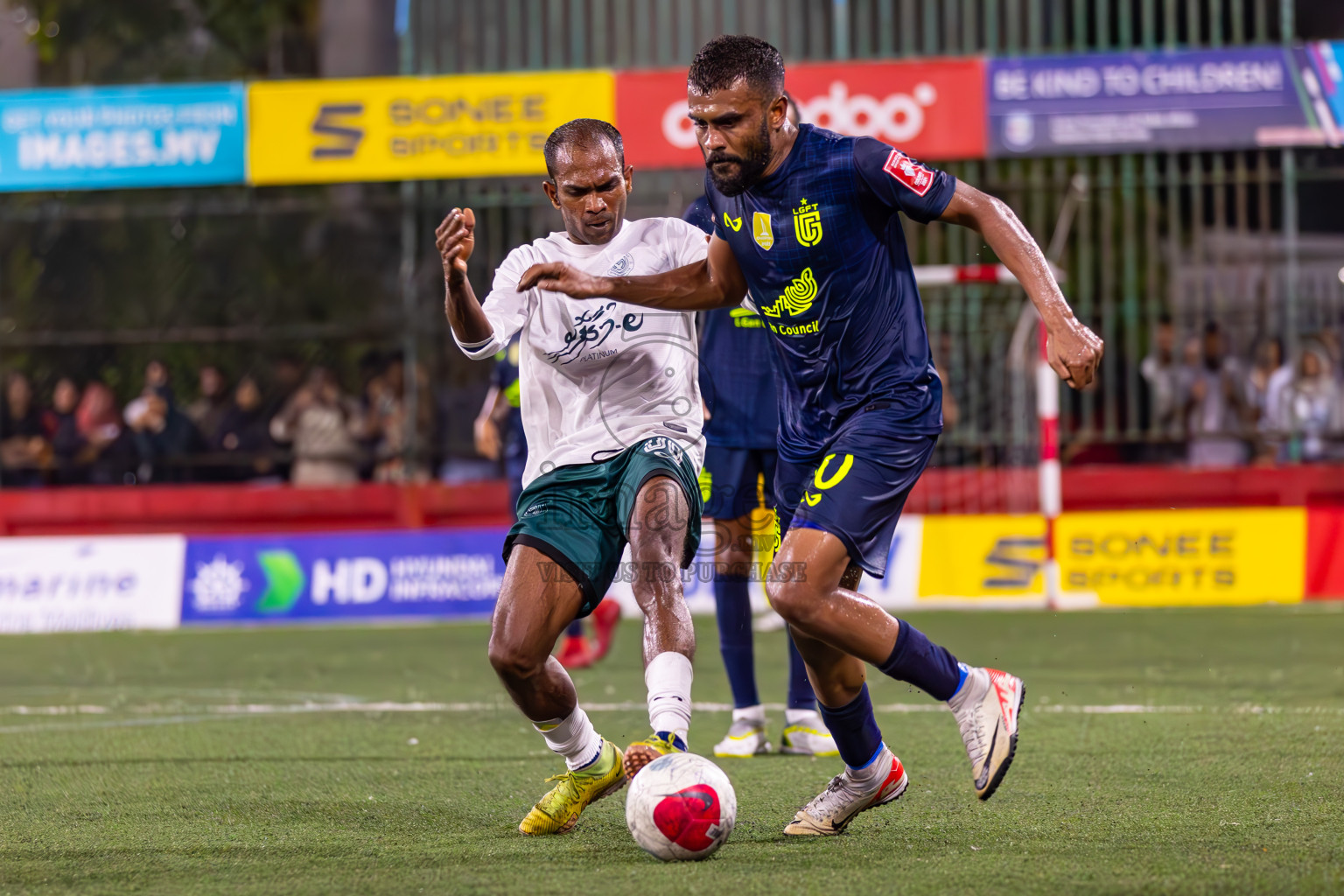 L Maabaidhoo vs L Gan in Day 16 of Golden Futsal Challenge 2024 was held on Tuesday, 30th January 2024, in Hulhumale', Maldives Photos: Ismail Thoriq / images.mv