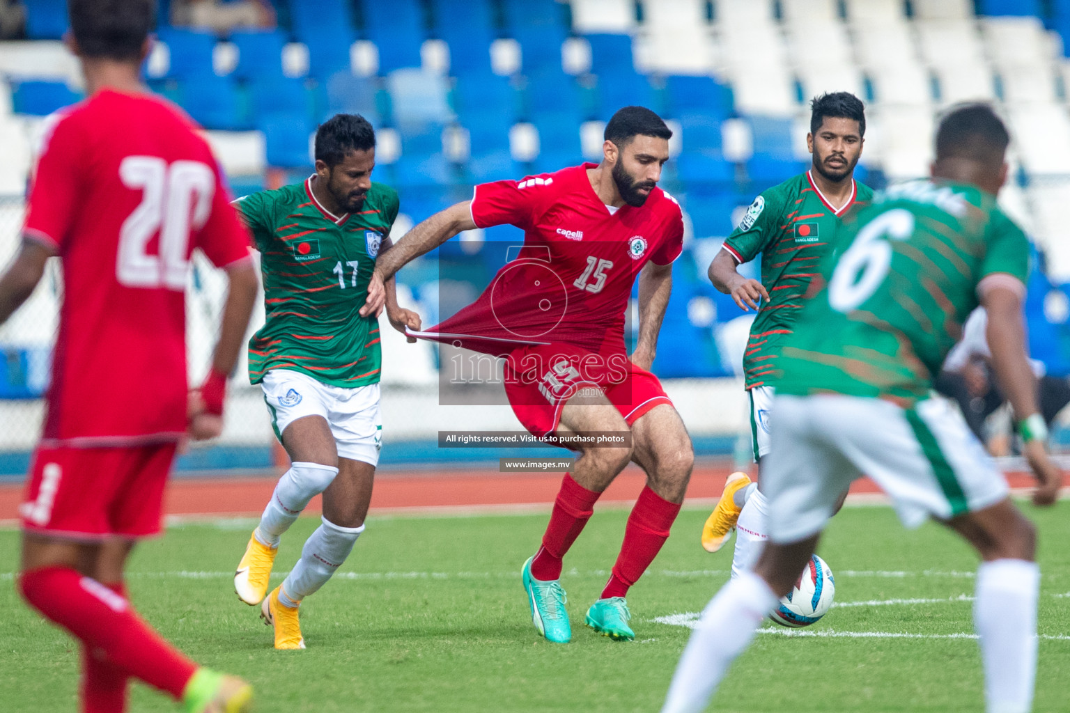 Lebanon vs Bangladesh in SAFF Championship 2023 held in Sree Kanteerava Stadium, Bengaluru, India, on Wednesday, 22nd June 2023. Photos: Nausham Waheed / images.mv