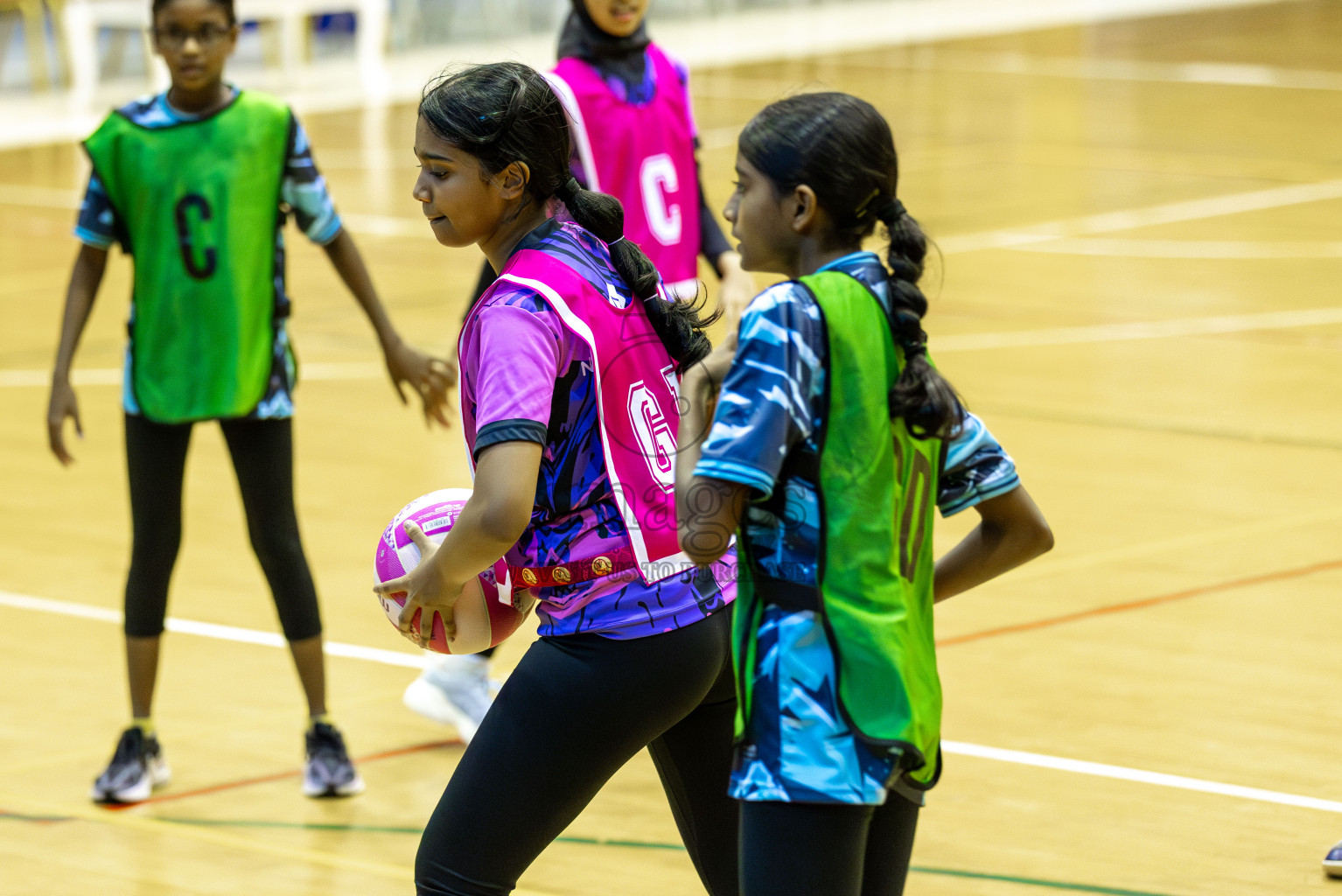 High Fluers vsN Sports Academy in Day 5 of 3rd Netball Junior Championship, held at Social Center on Thursday 23rd January 2025 . Photos: Shuu Abdul Sattar / images.mv