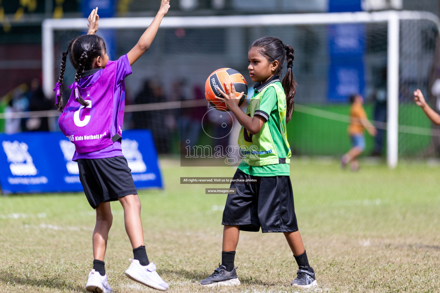 Day 2 of Nestle' Kids Netball Fiesta 2023 held in Henveyru Stadium, Male', Maldives on Thursday, 1st December 2023. Photos by Nausham Waheed / Images.mv