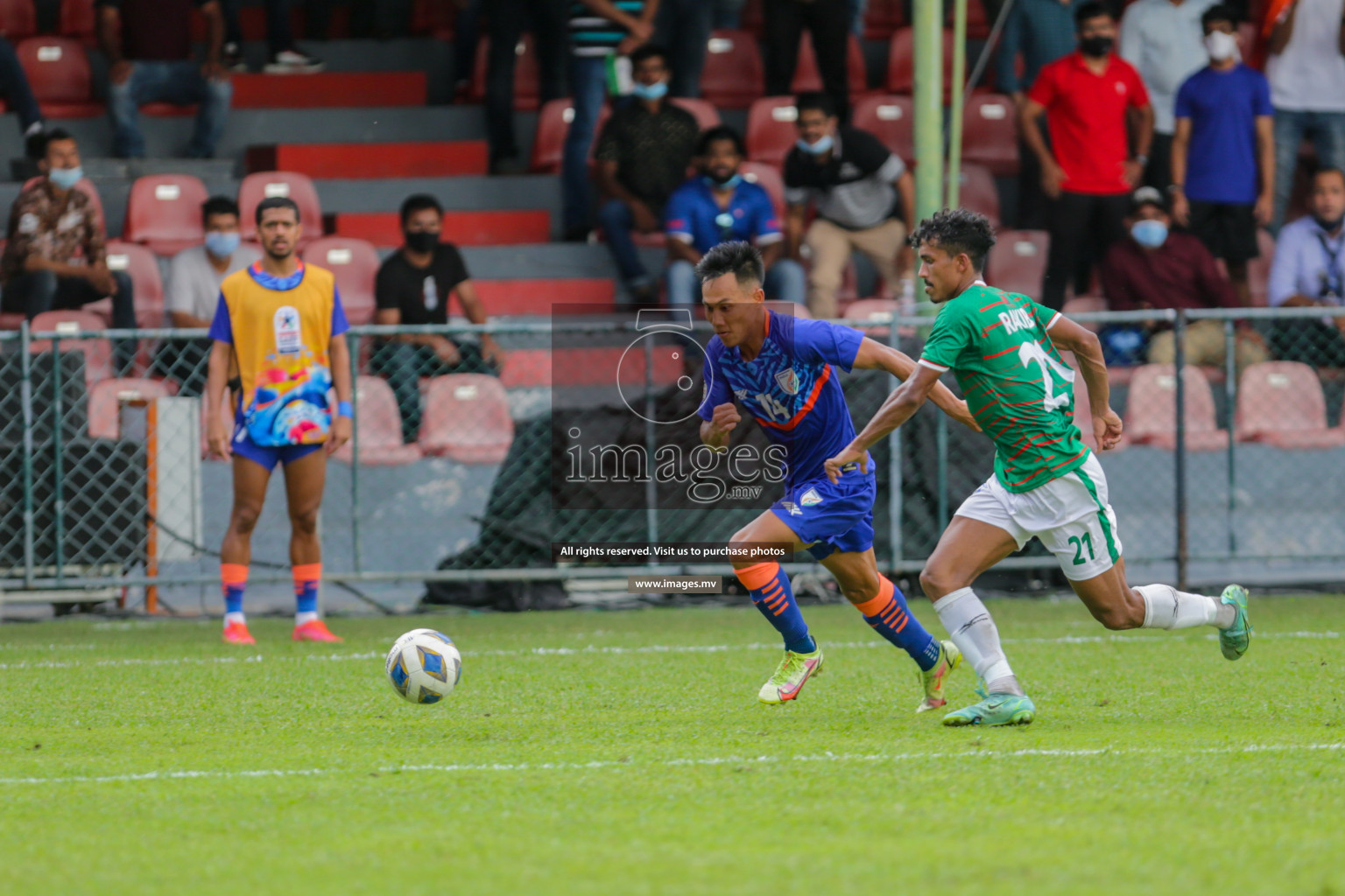 Bangladesh vs India in SAFF Championship 2021 held on 4th October 2021 in Galolhu National Stadium, Male', Maldives