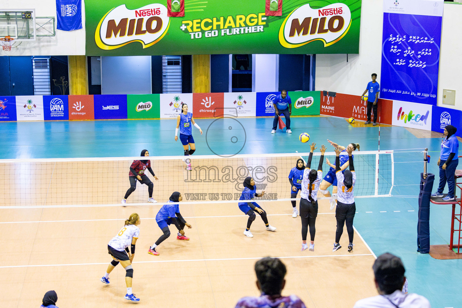 Police Club vs Flexor Sports Club in Day 1 of National Volleyball League 2025 - Women's Division held in Male', Maldives on Saturday, 19th April 2025 at Social Center Indoor Hall Photos 
By: Hassan Simah / images.mv