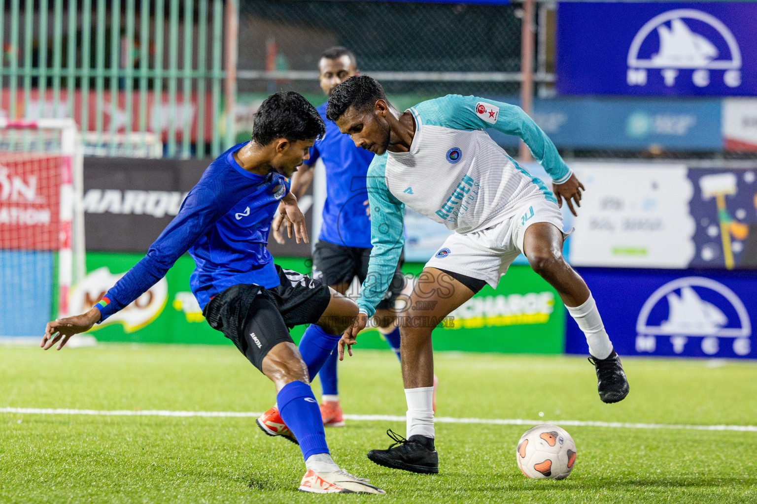 Fenaka vs Police Club in Day 14 of Club Maldives Cup 2025 was held in Rehendhi Futsal Ground, Hulhumale', Maldives on Tuesday, 14th October 2025. Photos: Ismail Thoriq / images.mv