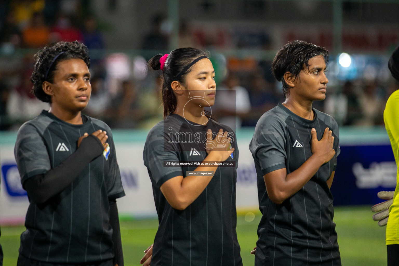 Club WAMCO vs DSC in the Semi Finals of 18/30 Women's Futsal Fiesta 2021 held in Hulhumale, Maldives on 14th December 2021. Photos: Shu Abdul Sattar / images.mv