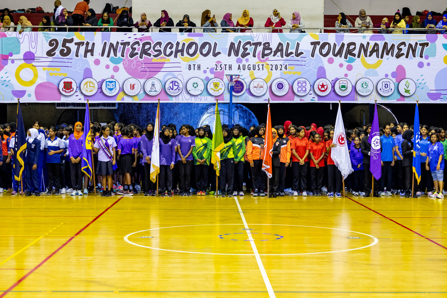 Day 1 of 25th Milo Inter-School Netball Tournament was held in Social Center at Male', Maldives on Thursday, 8th August 2024. Photos: Nausham Waheed / images.mv