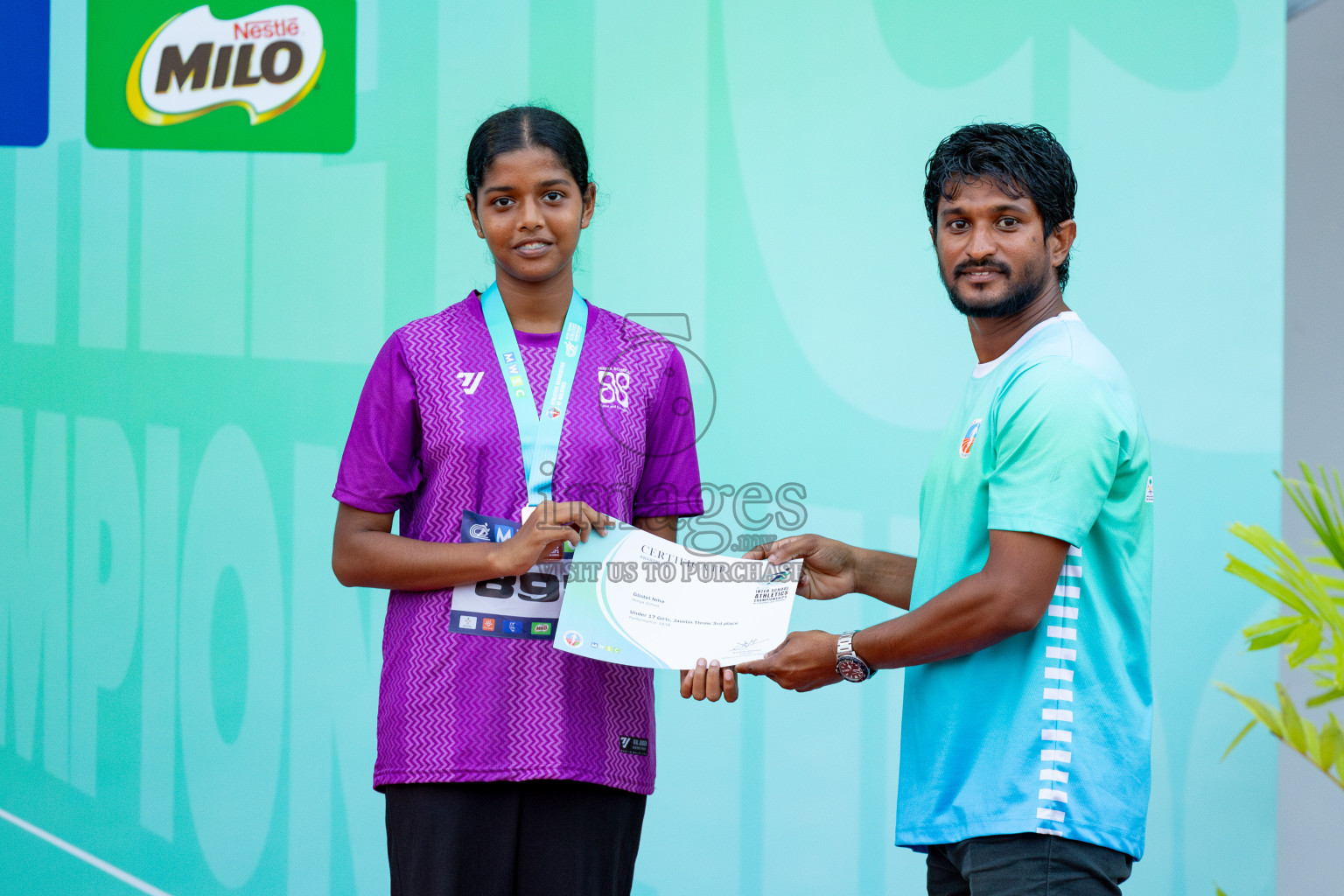 Day 2 of MWSC Interschool Athletics Championships 2024 held in Hulhumale Running Track, Hulhumale, Maldives on Sunday, 10th November 2024. 
Photos by: Hassan Simah / Images.mv