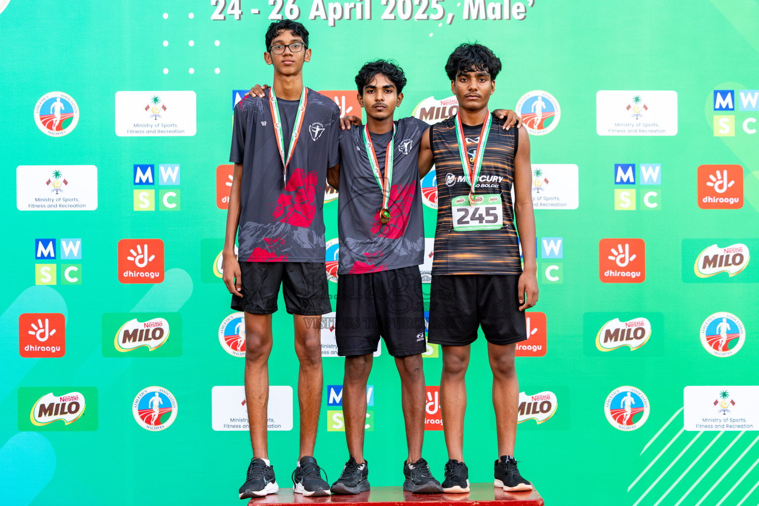 Day 2 of 12th Milo Association Championships was held in Ekuveni Track at Male', Maldives on Friday, 25th April 2025. Photos: Hassan Simah / images.mv