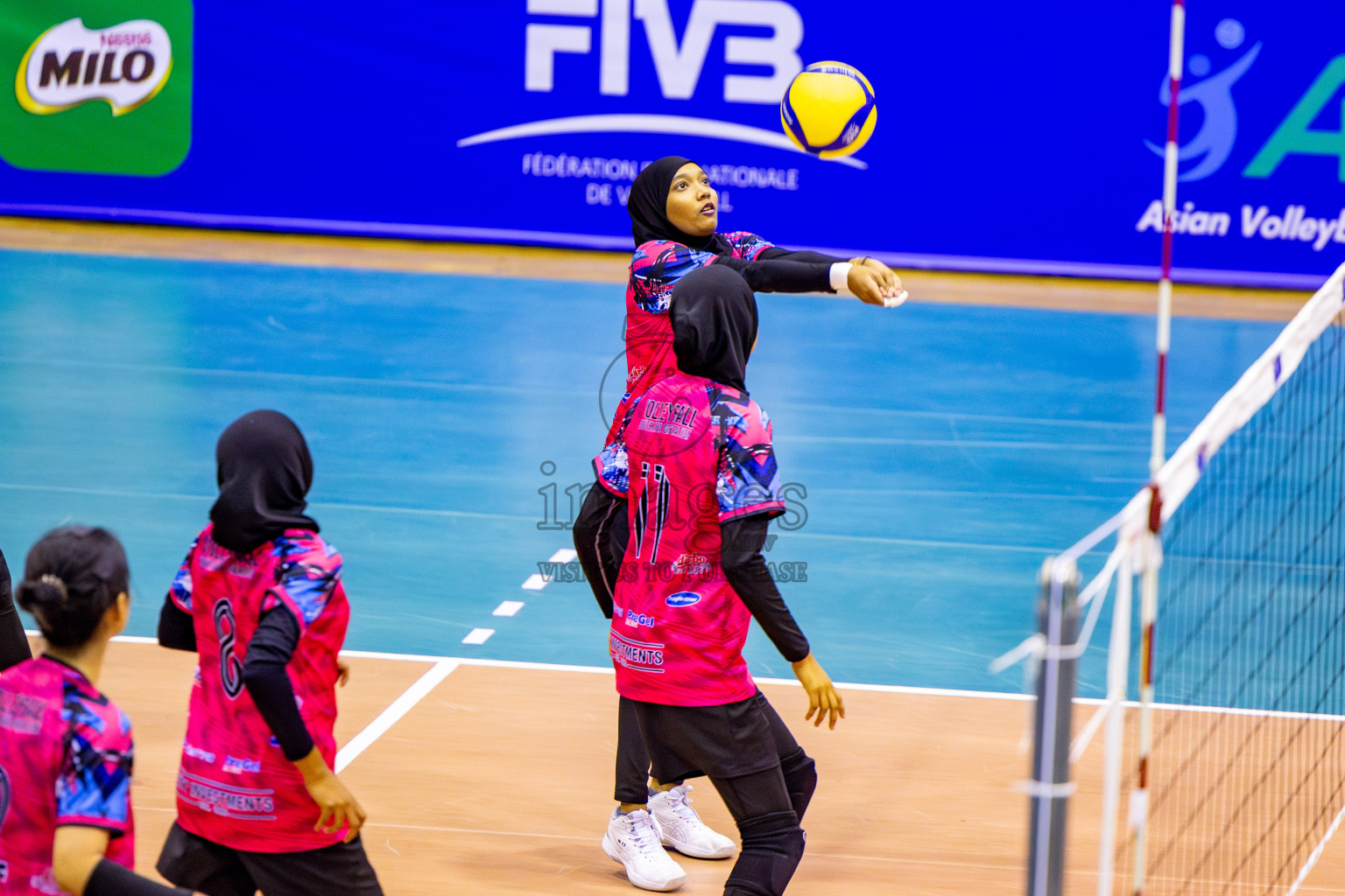 Police club vs Volleyball Youth NG Day 3 of Women's Division of Milo VAM Cup 2025 held in Male', Maldives on Friday, 11th April 2025 at Social Center Indoor Hall Photos By: Nausham Waheed / images.mv