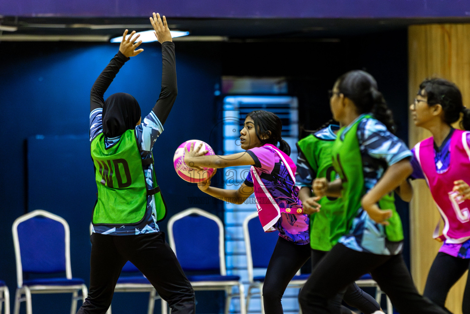 High Flyers vs N Sports Academy A  in Day 6 of 3rd Netball Junior Championship, held at Social Center on Friday 24th January 2025 . Photos: Shuu Abdul Sattar / images.mv