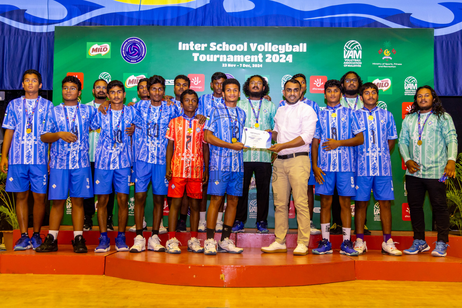 Finals of Interschool Volleyball Tournament 2024 was held in Social Center at Male', Maldives on Friday, 6th December 2024. Photos: Nausham Waheed / images.mv