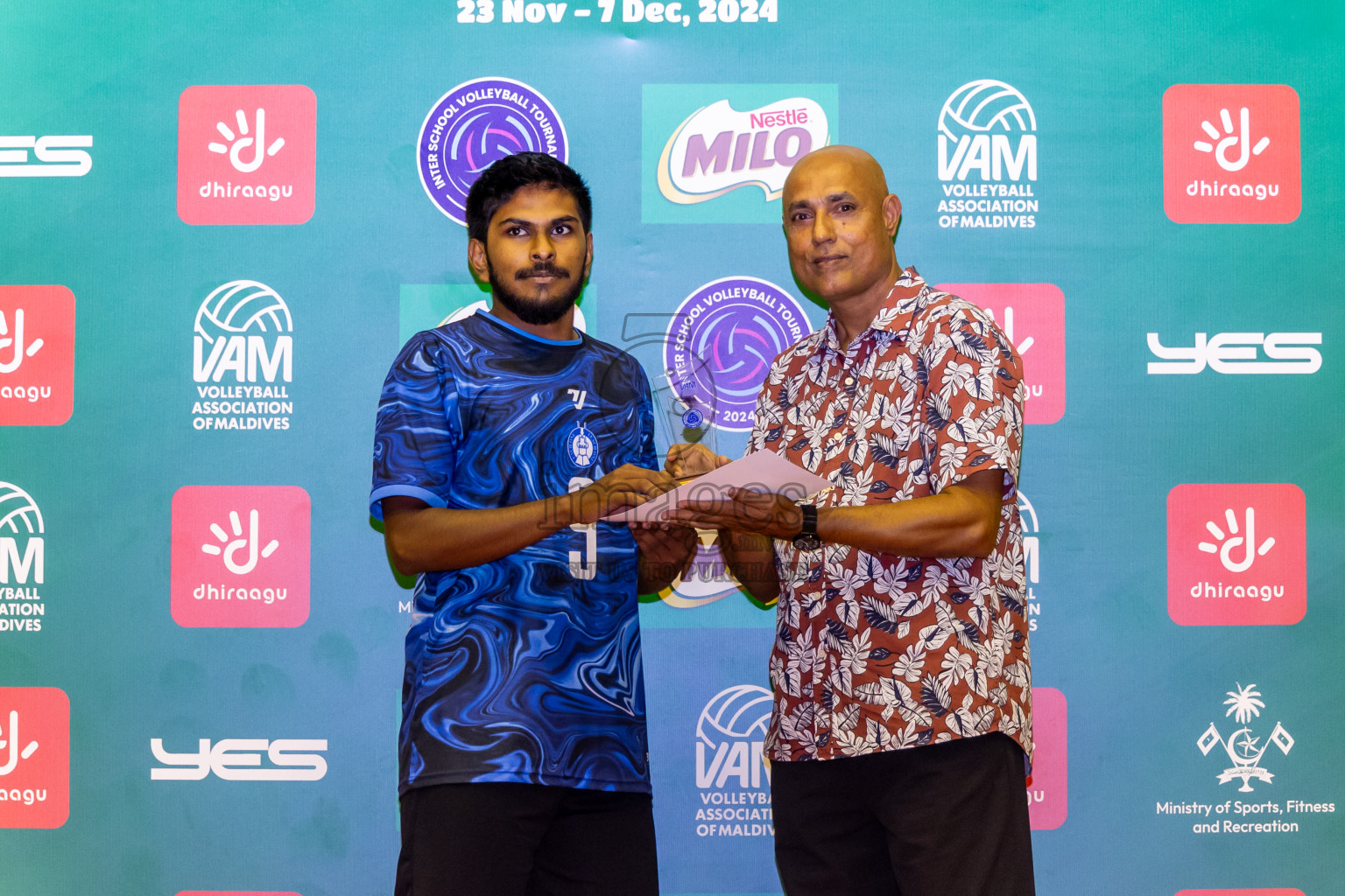 Finals of Interschool Volleyball Tournament 2024 was held in Social Center at Male', Maldives on Friday, 6th December 2024. Photos: Nausham Waheed / images.mv