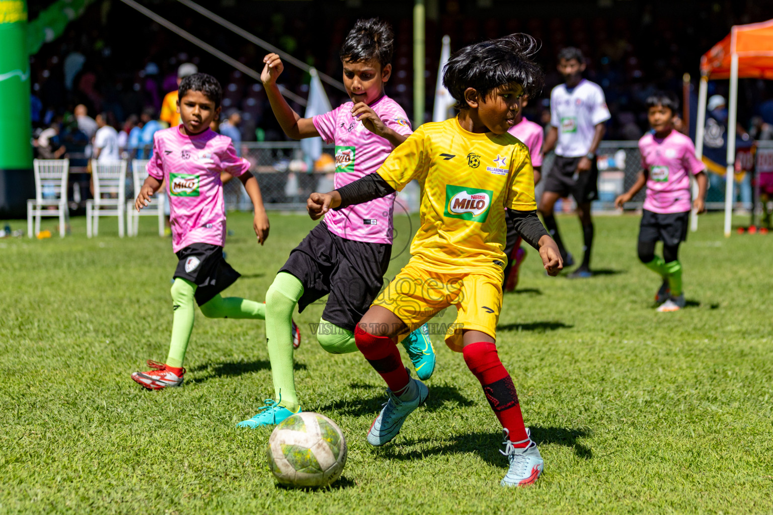 Day 1 of MILO Kids Football Fiesta was held at National Stadium in Male', Maldives on Friday, 23rd February 2024. 
Photos: Hassan Simah / images.mv