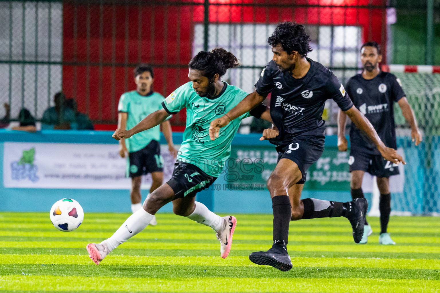 Much Black vs Naalaafushi YC in Day 1 of Laamehi Dhiggaru Ekuveri Futsal Challenge 2024 was held on Friday, 26th July 2024, at Dhiggaru Futsal Ground, Dhiggaru, Maldives Photos: Nausham Waheed / images.mv