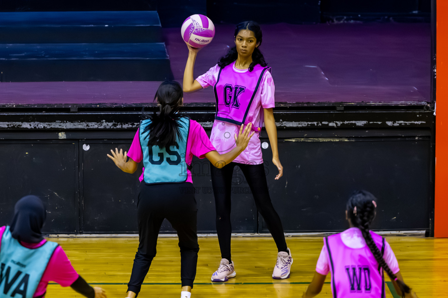 MV netters vs Xenith SC in Day 4 of 24th Milo Netball Association Championship held in Social Center at Male', Maldives on Thursday, 4th September 2025. Photos: Nausham Waheed / images.mv