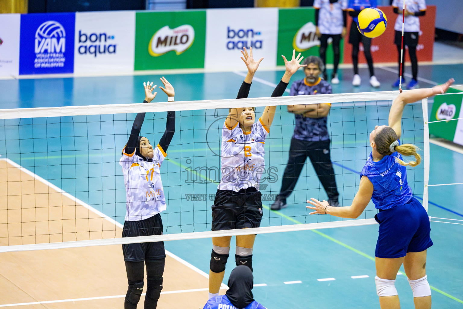 Police Club vs Flexor Sports Club in Day 1 of National Volleyball League 2025 - Women's Division held in Male', Maldives on Saturday, 19th April 2025 at Social Center Indoor Hall Photos 
By: Hassan Simah / images.mv