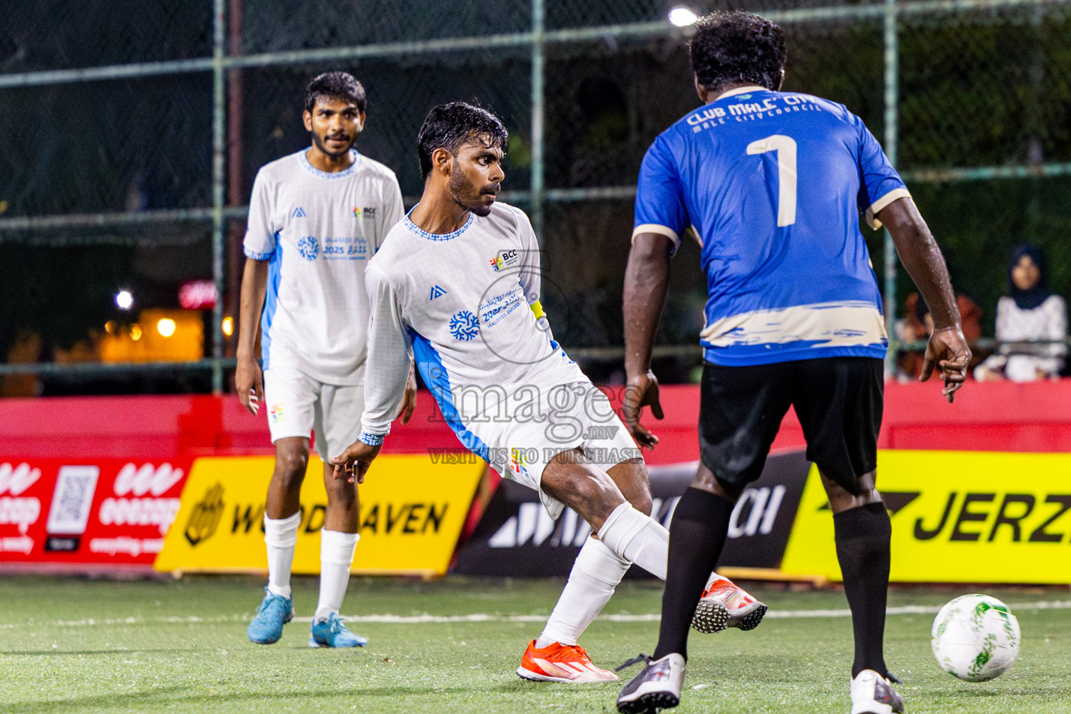 Club Male' City vs BCC in Day 3 of Office League 2025 was held on Friday, 18th April 2025 in Hulhumale', Maldives. Photos: Nausham Waheed / images.mv