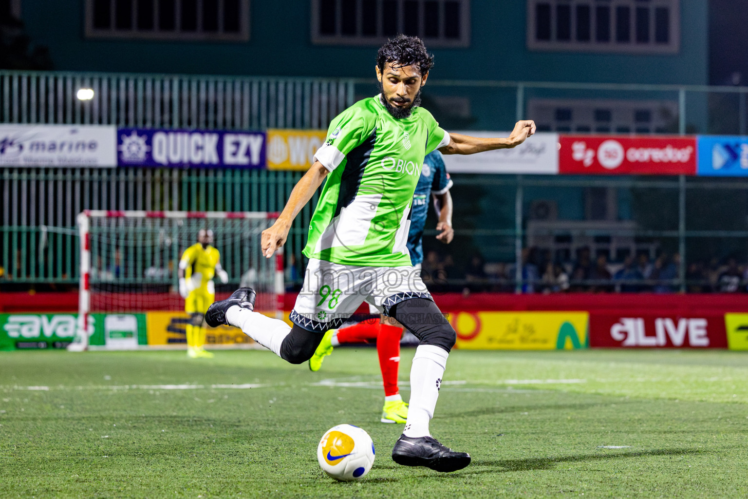 Hdh Naivaadhoo VS Hdh Nolhivaram in Day 9 of Golden Futsal Challenge 2025 was held on Monday, 13th January 2025, in Hulhumale', Maldives Photos: Nausham Waheed , Ismail Thoriq / images.mv