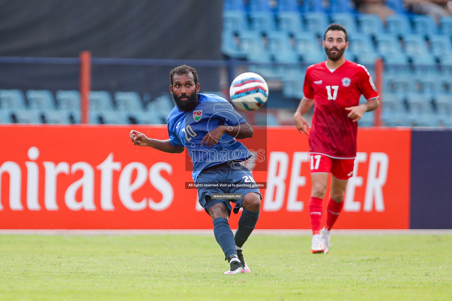 Lebanon vs Maldives in SAFF Championship 2023 held in Sree Kanteerava Stadium, Bengaluru, India, on Tuesday, 28th June 2023. Photos: Nausham Waheed, Hassan Simah / images.mv