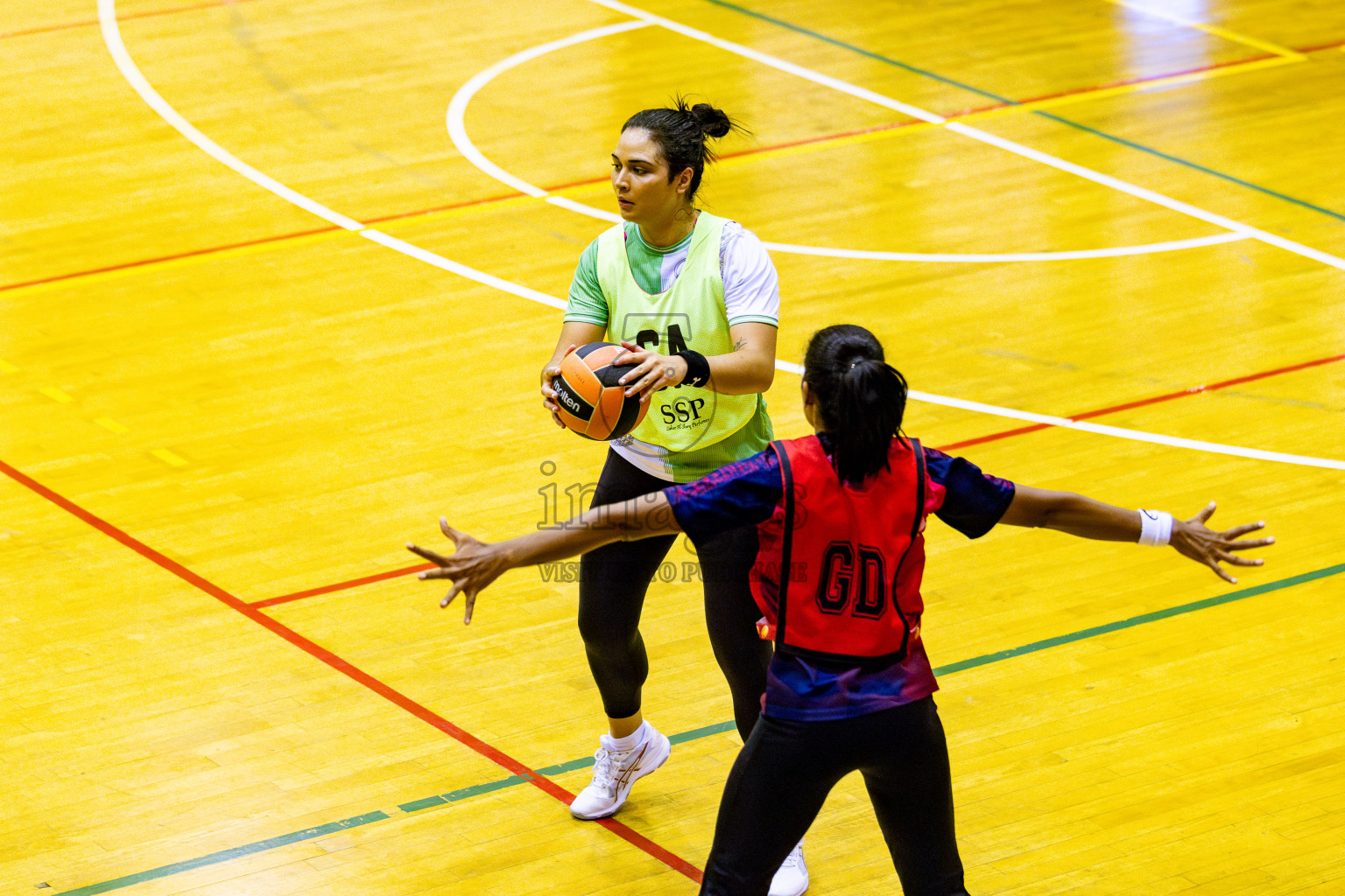 Club Green Street vs Club Matrix in Day 5 of 21st National Netball Tournament was held in Social Canter at Male', Maldives on Monday, 20th May 2024. Photos: Nausham Waheed / images.mv