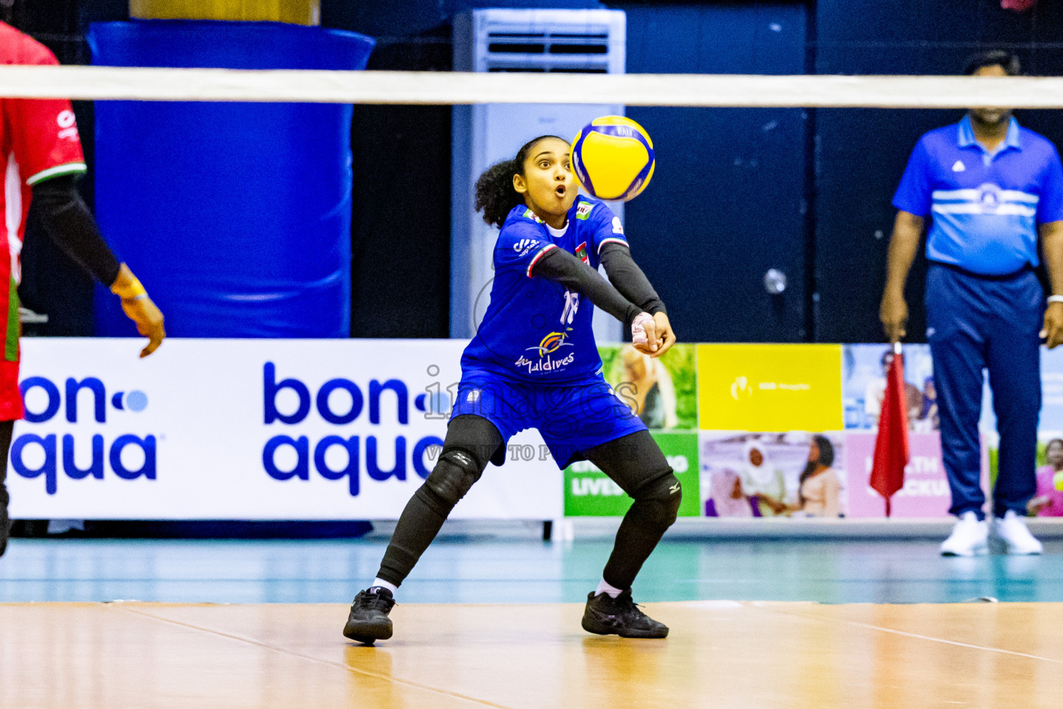 Nepal vs Maldives in Day 3 of CAVA U20 Woman's Volleyball Championship 2024 was held in Social Center, Male', Maldives on 20th July 2024. Photos: Nausham Waheed / images.mv